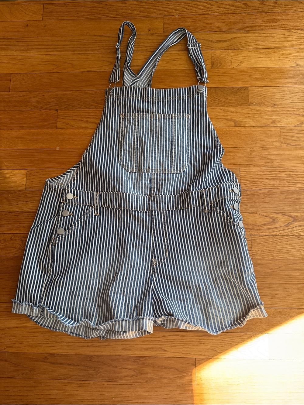 Celebrity Pink Blue and White Striped Short Overalls